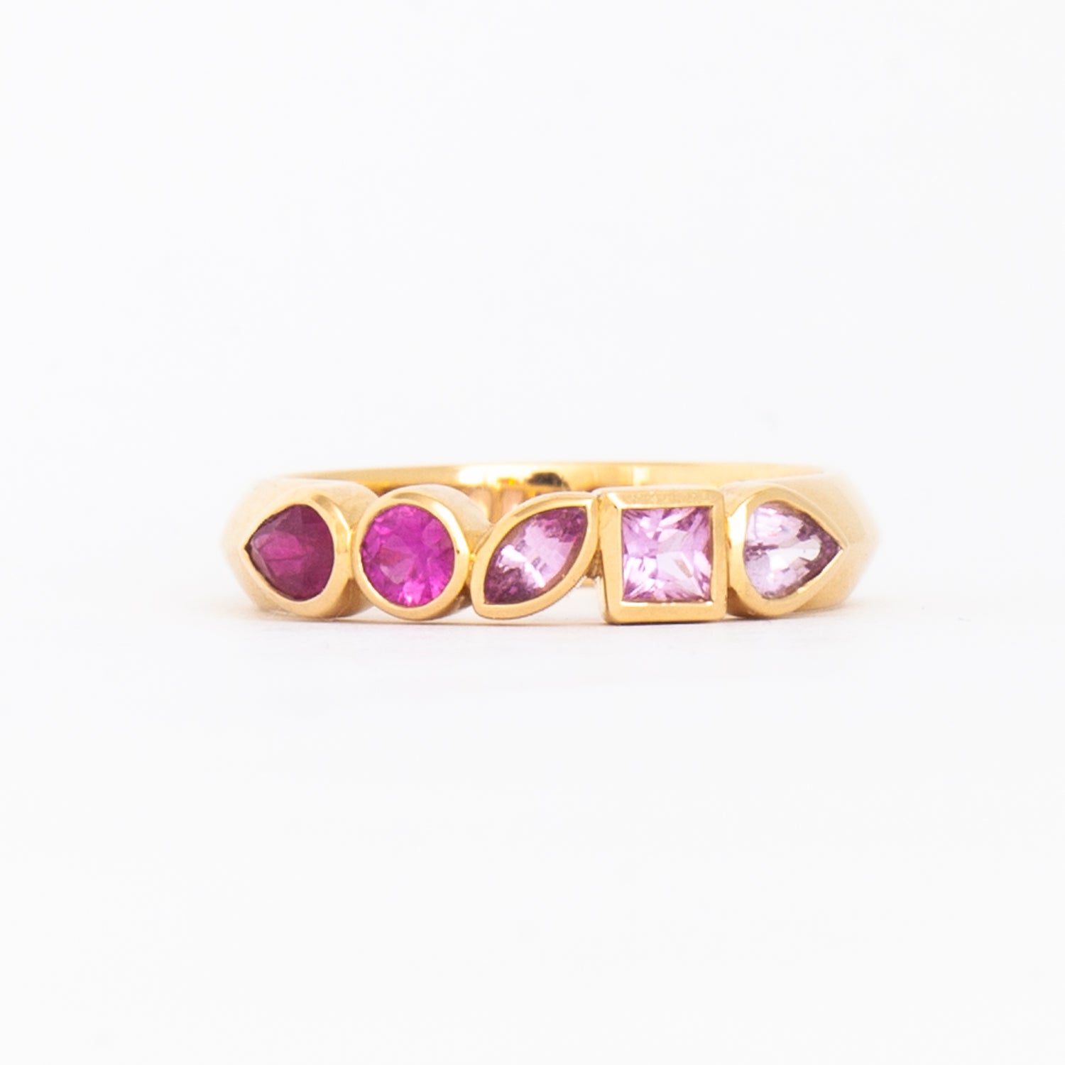 Pink Sapphire & Diamond Mosaic Ring