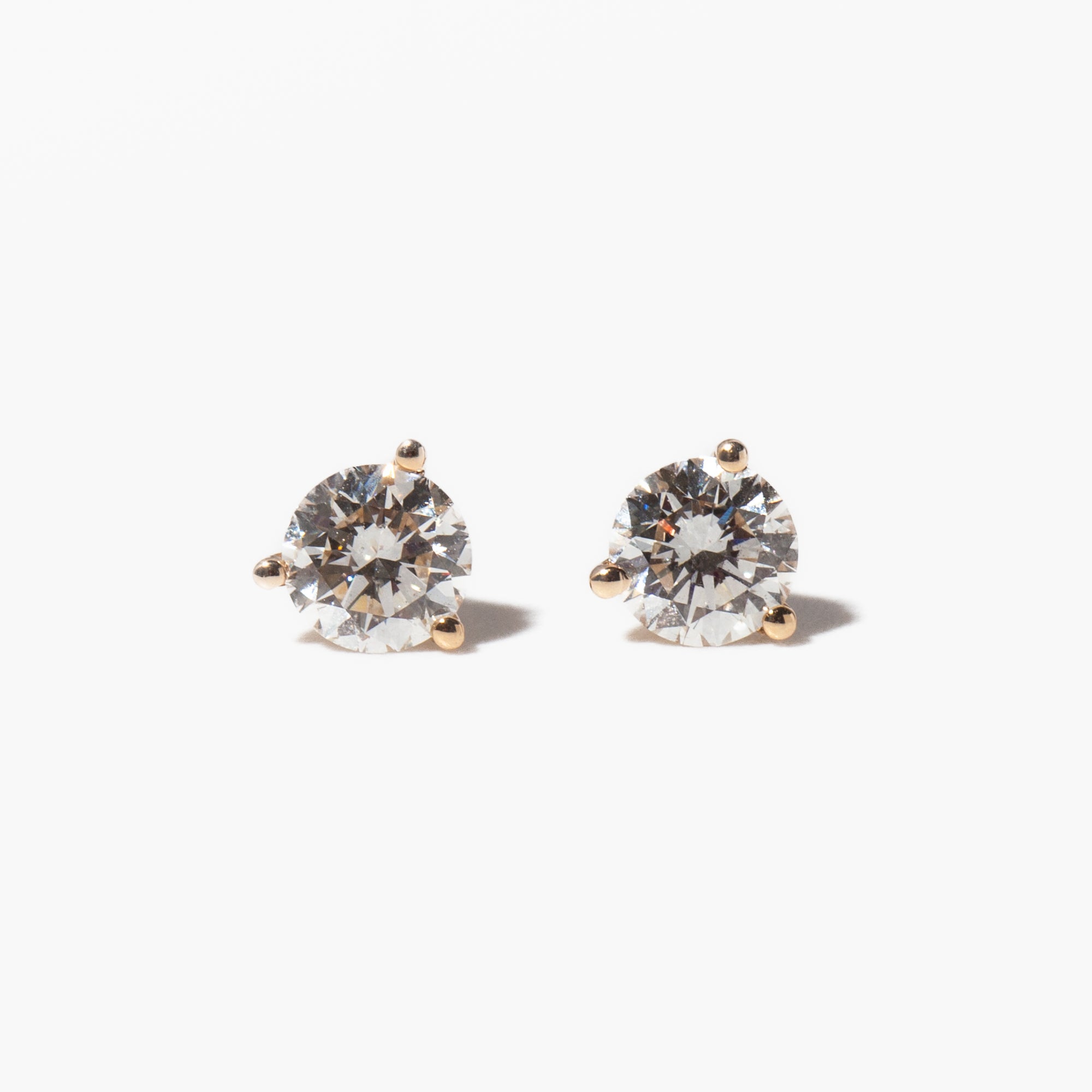 1.0 tcw Three-Prong Diamond Solitaire Studs