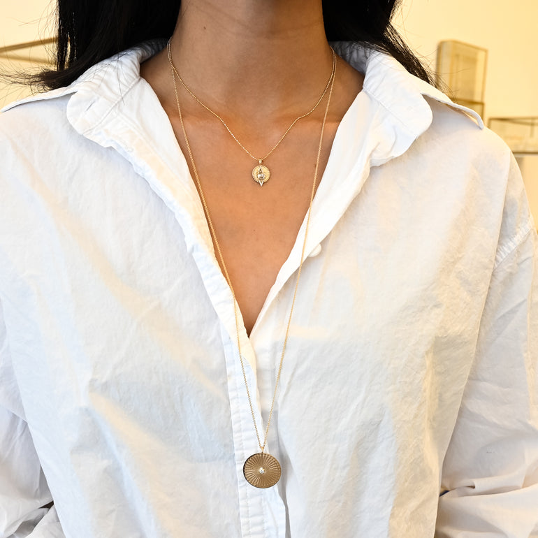 Large Sunbeam Medallion Necklace – No.3