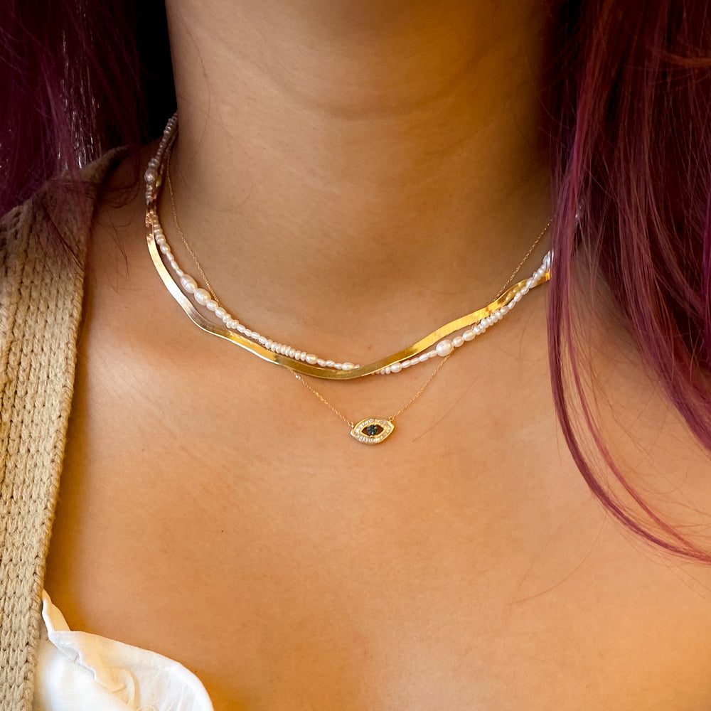 Adina Reyter Solid Pavé Teardrop Necklace – Laurenly Boutique