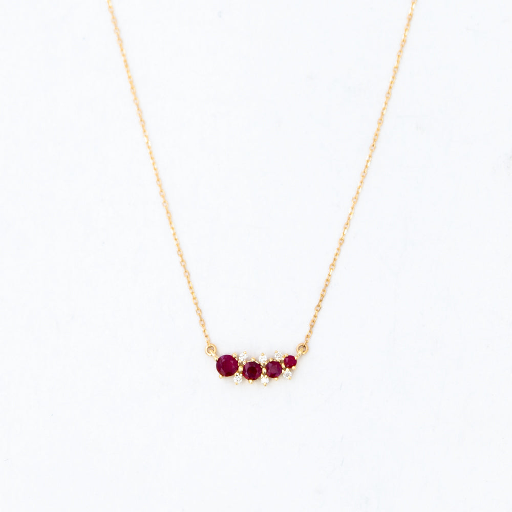 Traditional Gold Plated Ruby Stone Pendant With Short Necklace